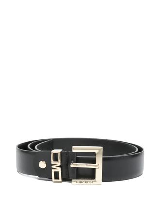 Marc Ellis logo leather belt - Black