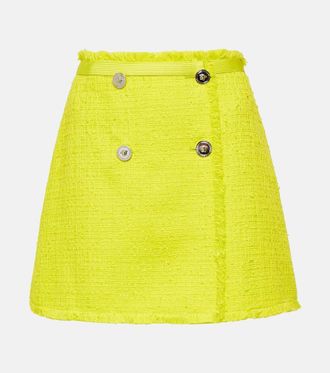 ミニスカート VERSACE SS24 Pink boucle mini skirt (10134711A10096 1PR20) Versace Boucle Mini Skirt in Pink | Lyst
