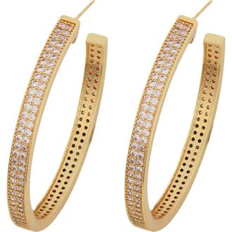 Panacea Cubic Zirconia Hoop Earrings in Gold at Nordstrom Rack