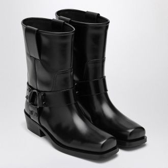 Valentino Garavani Black Leder Biker Rockstud Low Stiefel