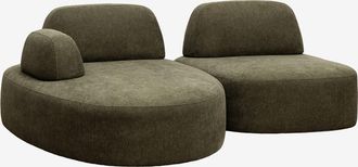 Sklum Sof&aacute; Modular Chaise Longue Izquierdo De 2 Piezas Tapizado Giorgia Sklum