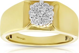 Vir Jewels 1/2 cttw Mens Diamond Engagement Ring Cluster Composite 14K Yellow Gold