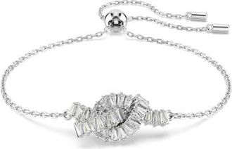 Swarovski Matrix Knot Slider Bracelet in White/Silver at Nordstrom, Size Medium