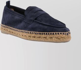Castaner almond toe midnight blue espadrilles