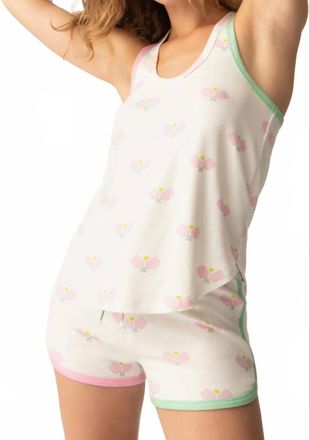 PJ Salvage Peachy Party Pickleball Short In Ivory /pink
