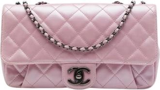 Chanel Pre-owned Classic Flap Crossbody Bag - Dames - Vintage Schoudertas - Roze - ONE Size - Leer - Vintage