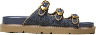 Marc Jacobs The Lug Sole Slide - Dames - Sandalen - Blauw - 36 EU - Katoen - Schoenen