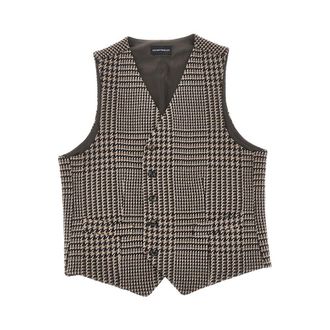 Emporio Armani Houndstooth wool-blend vest Man 48
