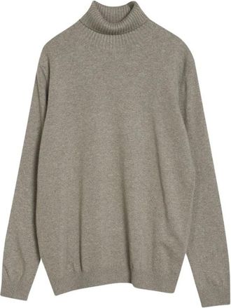 Oscar Jacobson Warme Rollneck Trui Walnoot Beige - Heren - Coltruien - Bruin - M - Wol - Truien & Vesten