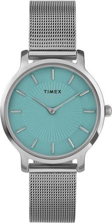 Timex Transcend Mesh Strap Watch, 34mm in Silver at Nordstrom