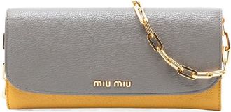 Miu Miu Pre-owned Miu Miu Bicolor Goatskin Madras Wallet on Chain GW5RPM4DVCECYU6T