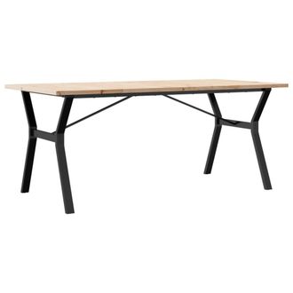 Berkfield Home Dining Table Y-Frame 180x90x75.5 cm Solid Wood Pine & Steel in Brown
