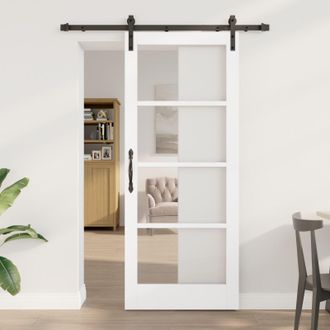 Berkfield Home Sliding Door with Hardware Set ORKDALWhite 83x202 cm