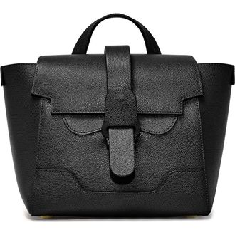 Senreve Mini Maestra Pebbled Leather 4-Way Convertible Handbag in Noir at Nordstrom