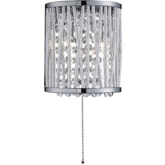 Searchlight Applique Contemporanea Elisa Acciaio Cromo Vetro Trasparente 2 Luci G9