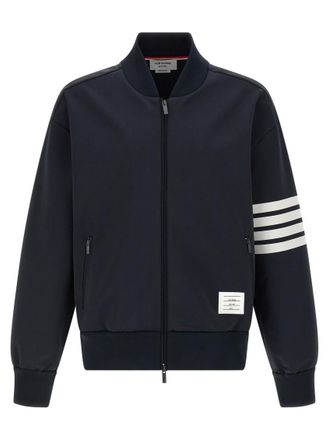 Thom Browne Blue Printed Mandarin Collar Jacket