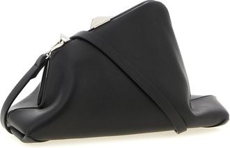 The Attico Womens Day Off Clutch Black Calfskin Leather