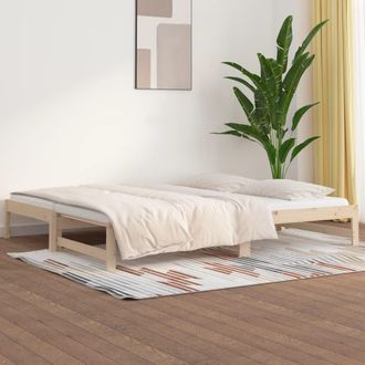 vidaXL Sof&aacute; Cama Extra&iacute;ble Madera Maciza De Pino 2x(90x200) Cm Vidaxl