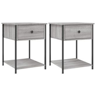 vidaXL Vidaxl - Mesita De Noche 2 Uds Madera Ingenier&iacute;a Gris Sonoma 44x45x58 Cm