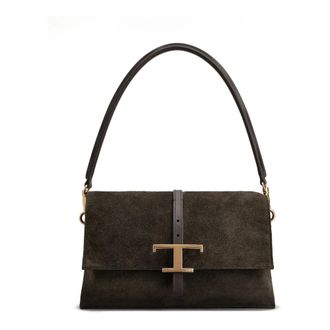 Tod's Borsa a tracolla mini T Timeless in camoscio - - Bags - Donna - Marrone - ONE SIZE