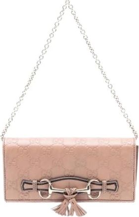 Gucci Pre-owned Clutches, female, Brown, Size: ONE SIZE Pre-owned Wallet on Chain