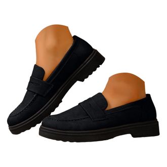 Generic Loafers for Women Business Casual Shoes Womens Platform Chunky Loafer Comfortable Dressy Slip On Work Shoes Womens Lug Sole Suede Formal Low Top Class