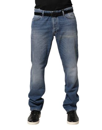 Jeckerson Washed Mid Waist Straight Men Trouser Mens Jeans