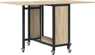 vidaXL Mesa De Comedor Plegable Con Ruedas 130 X 80 X 76,5 Cm Acero Pb Vidaxl