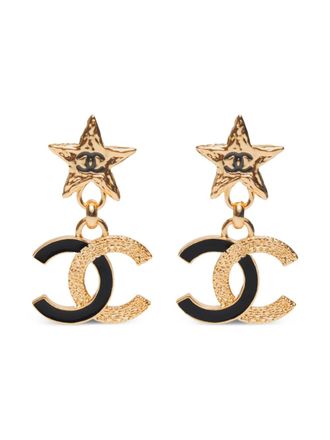 Chanel 2024 CC Mark star drop earrings - women - Gold Plated - One Size