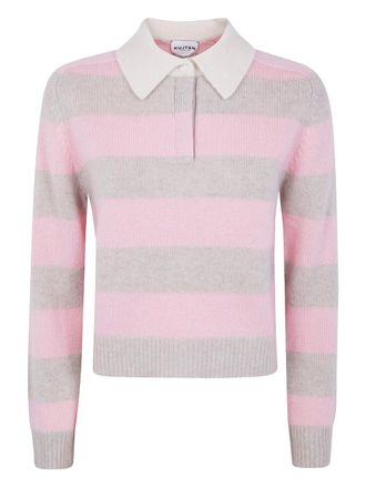 Kujten striped polo-neck sweater - women - Cashmere - 2 - Pink