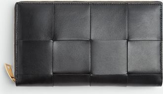 Bottega Veneta Cassette Zip Around Wallet - Black - Women - 100% Lambskin