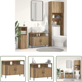 vidaXL Armadio per lavabo - Armadio per Lavabo da Bagno rovere artigianale 80 x 30 x 60 cm