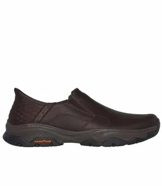 Skechers Mens Craster Lanigan Slip-On Shoes In Dark Brown