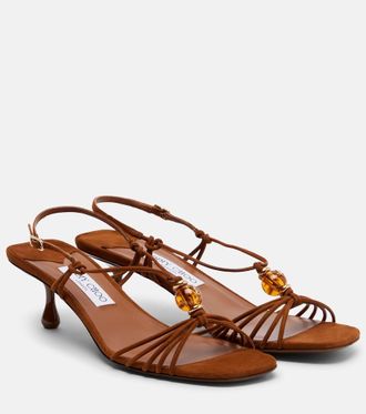 Jimmy Choo London Lova embellished suede sandals