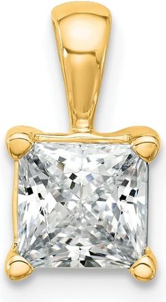 Diamond2Deal 14k Yellow Gold 1 1/2 Ct Princess Cut Lab Grown Diamond Pendant