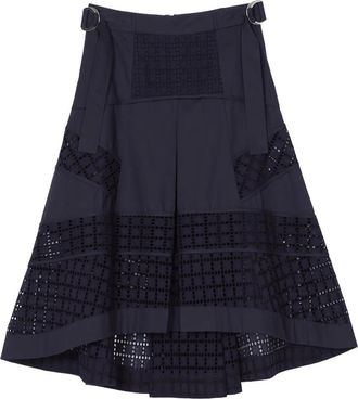 3.1 Phillip Lim Broderie anglaise katoenen rok - Blauw