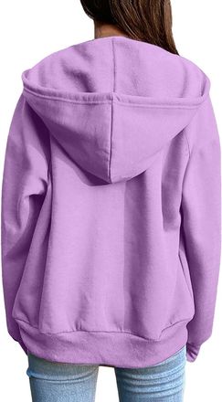 Generic Jackets Womens Zipper Hoodie Long Sleeve, Hooded Jacket Sweatshirt Oversized Zipper Fleece Sweatshirt Plain Autumn Jackets Y2K Hoodie