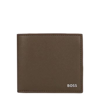 HUGO BOSS Embossed Logo Bi-Fold Leather Wallet