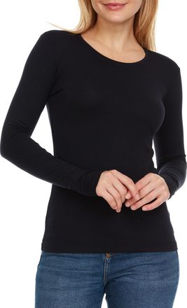Brix Essentials Womens Classic-Fit Long-Sleeve Crewneck T-Shirt Super Soft Tagless., Navy, M