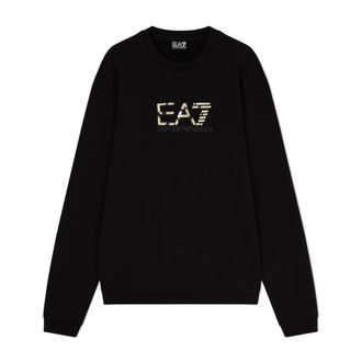 Emporio Armani Felpa girocollo Premium Label in cotone - male - Emporio Armani EA7 - Sweatshirts - Black - 2XL - Sweatshirts & Hoodies