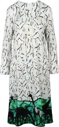 Stella Jean Midi Dress - Cream/Green