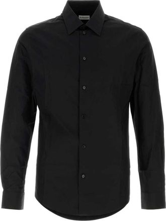 Burberry EKD Katoenen Shirt met Borduring - Heren - Casual Overhemden - Zwart - S - Katoen - Overhemden