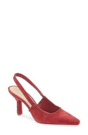 Cinq &agrave; Sept Suki Whipstitch Slingback Pump in Bordeaux at Nordstrom Rack, Size 9Us / 39Eu