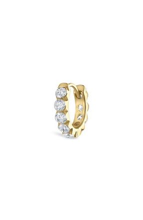 Maria Tash Single Diamond Eternity Hoop Earring in Yellow Gold at Nordstrom, Size 8 Mm