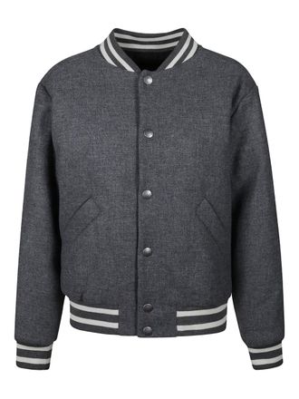 A.P.C. Alizee snap striped-trim bomber jacket - Grijs