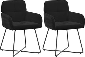 vidaXL Sillas De Comedor 2 Uds. Terciopelo Negro 59 X 56,5 X 86 Cm Vidaxl