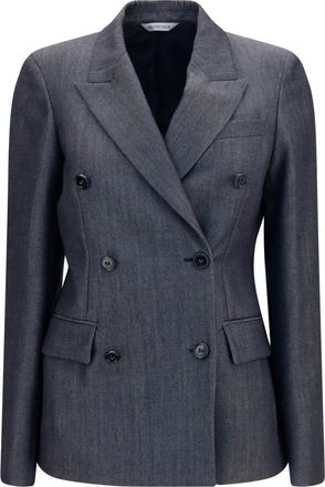 Balenciaga Grey Textured Peaked Lapel Blazer
