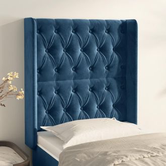 vidaXL Cabecero Con Orejas De Terciopelo Azul Oscuro 83x16x118/128 Cm Vidaxl