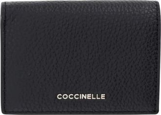 Coccinelle Gevouwen portemonnee van leer - Dames - Portefeuilles - Zwart - ONE Size - Leer - Accessoires