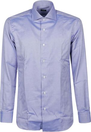 Barba long-sleeve button-down shirt - Blue